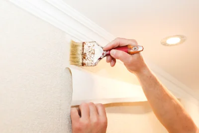 Pose de papier peint à la Bâtie-des-Fonds — revêtements muraux et toiles de verre